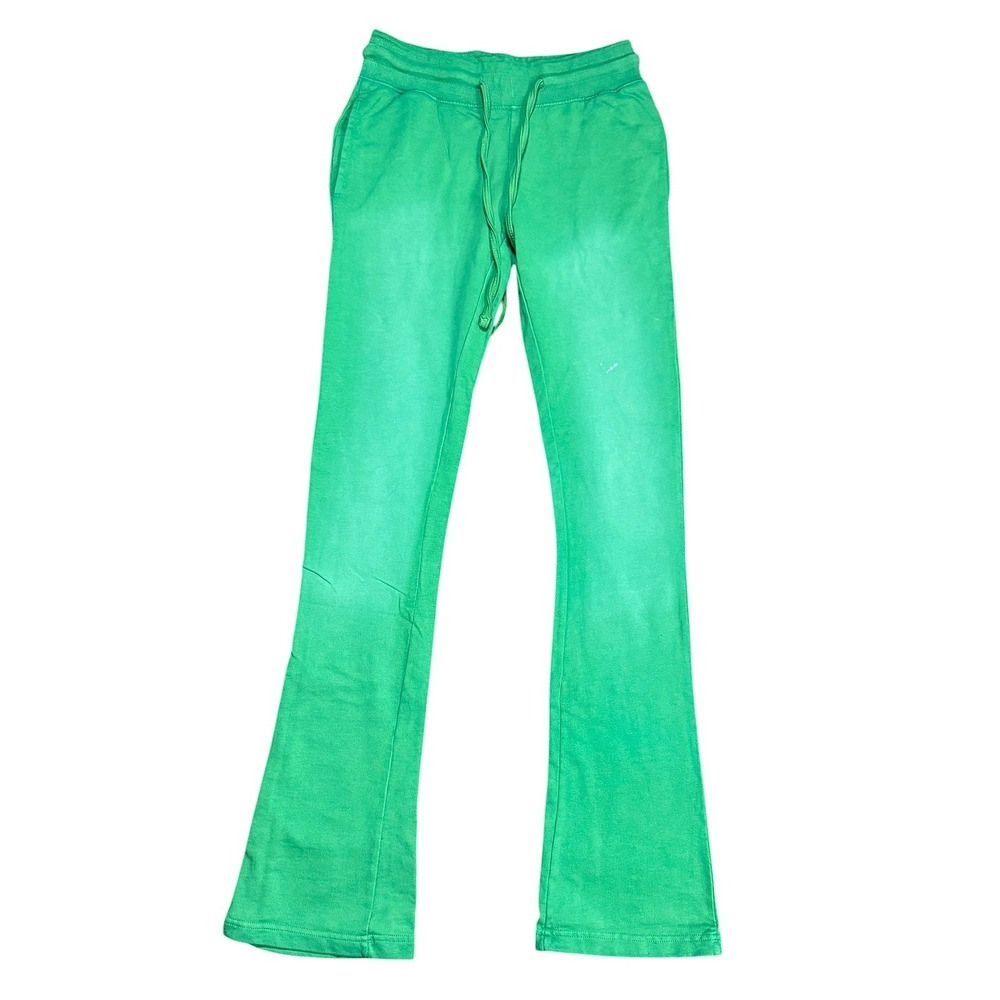 Urban Beast Mens Stack Pant Green Flared Leg Drawstring Joggers Size S UB3022